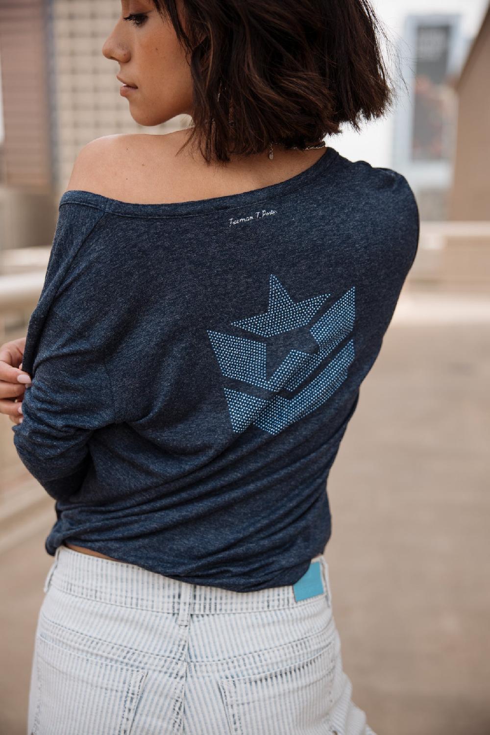 freeman t. porter Torina Icon T-shirt logo en strass Femme navy