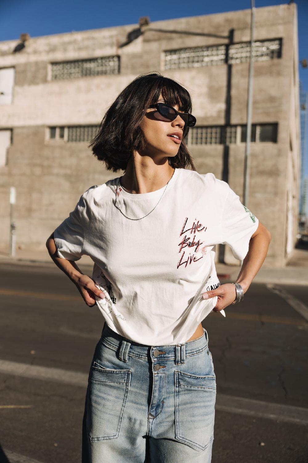 freeman t. porter Trade Graf T-shirt imprimé Femme white freeman t. porter Trade Graf T-shirt imprimé Femme white