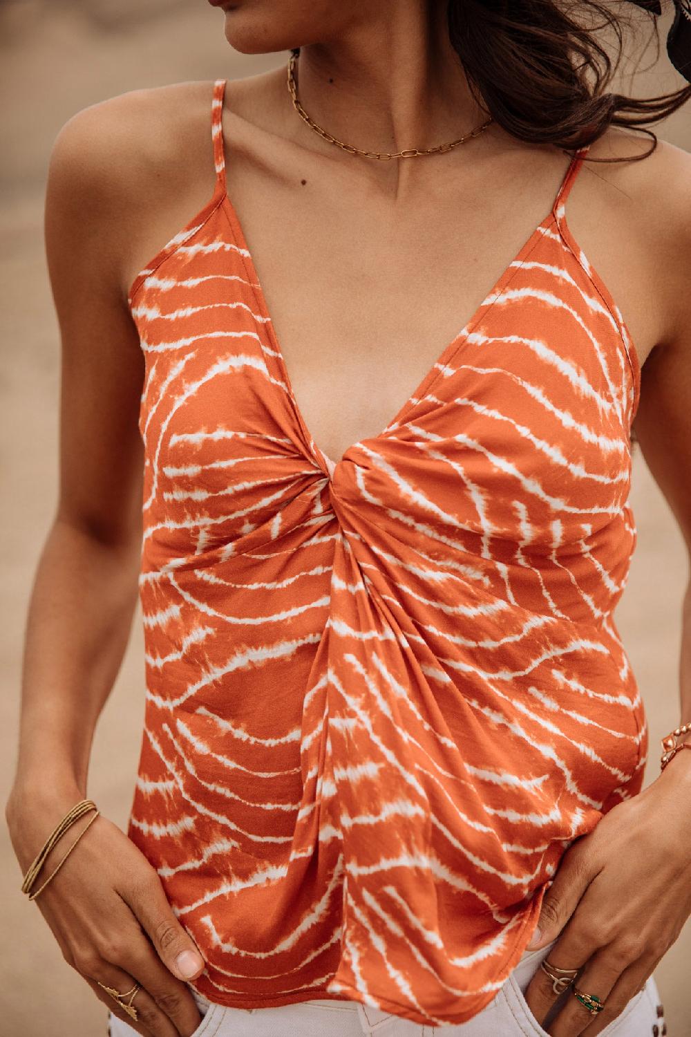 Freeman T. Porter Treem Deserty Top Effet Noué Femme Tigerly