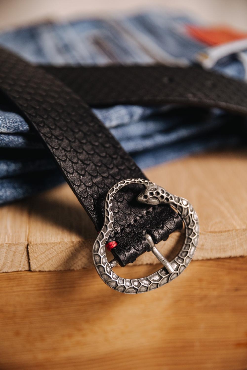 Freeman T. Porter Vedra Snake Ceinture En Cuir Femme Black