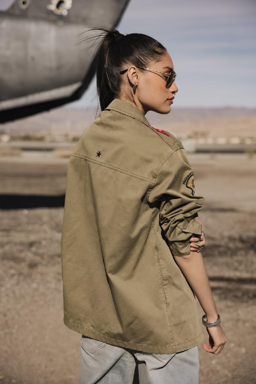 Freeman T. Porter Venty Patches 2 Surchemise à Patches Femme Light Khaki