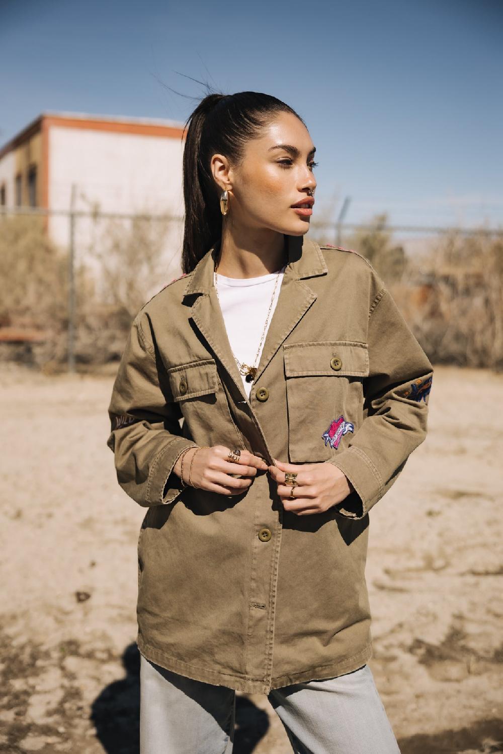 freeman t. porter Venty Summer Patches Surchemise à patches Femme light khaki