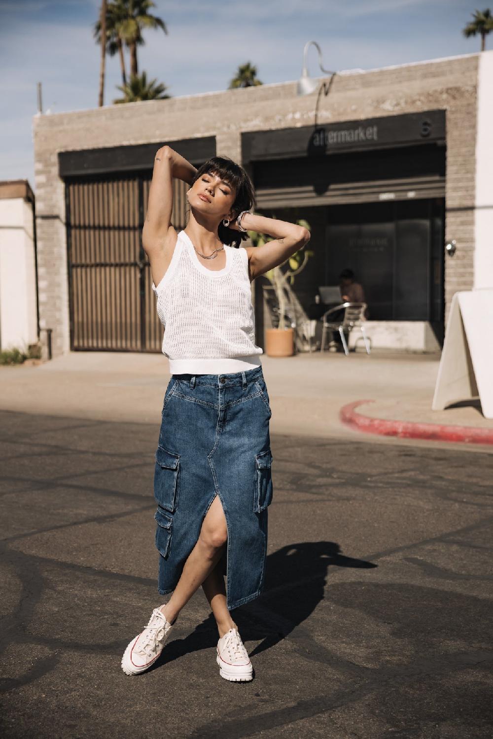 freeman t. porter Welby Denim Jupe cargo Femme pueblo