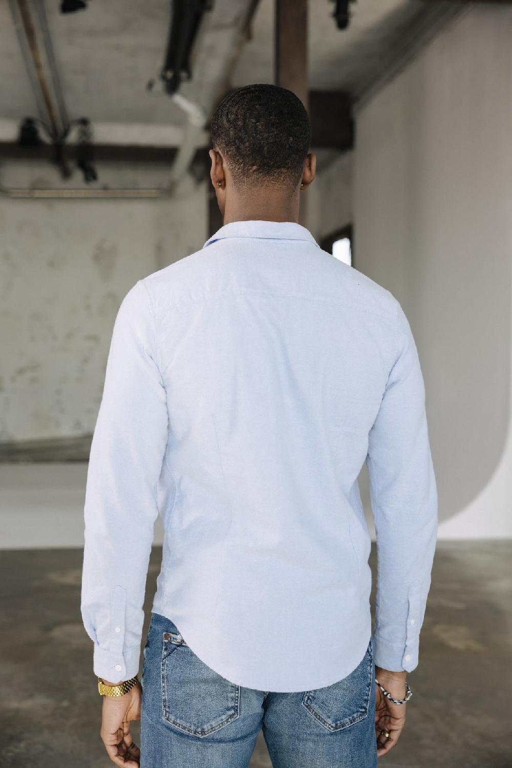 Freeman T. Porter Yoris Oxford Brushed Chemise Ajustée Homme Light Blue