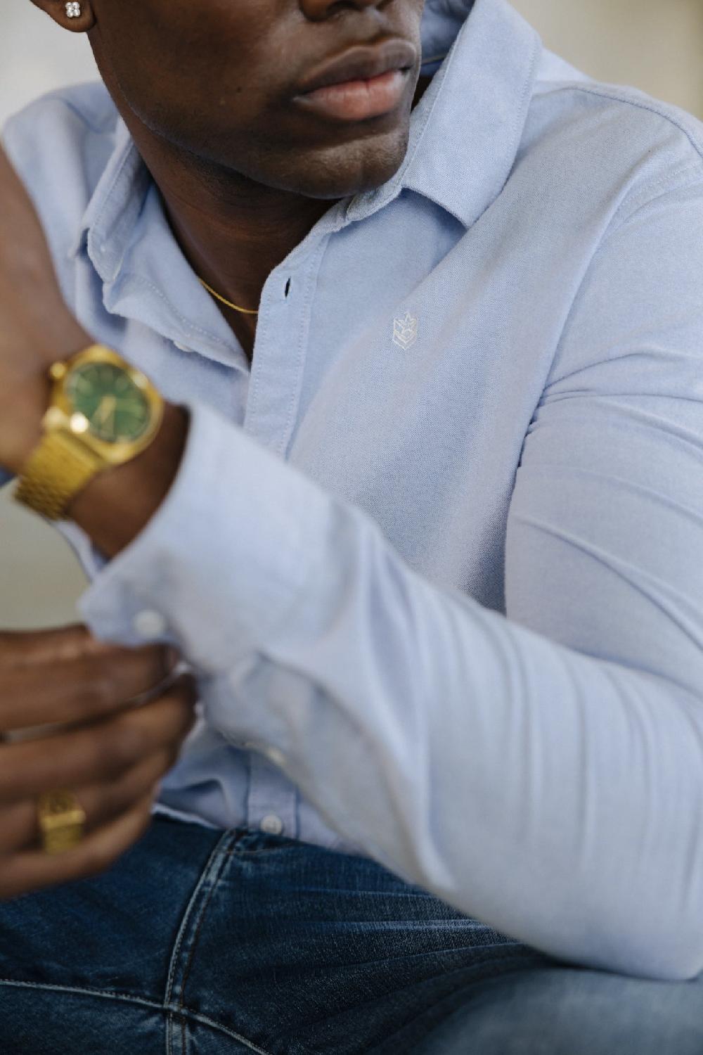 freeman t. porter Yoris Oxford Brushed Chemise ajustée Homme light blue