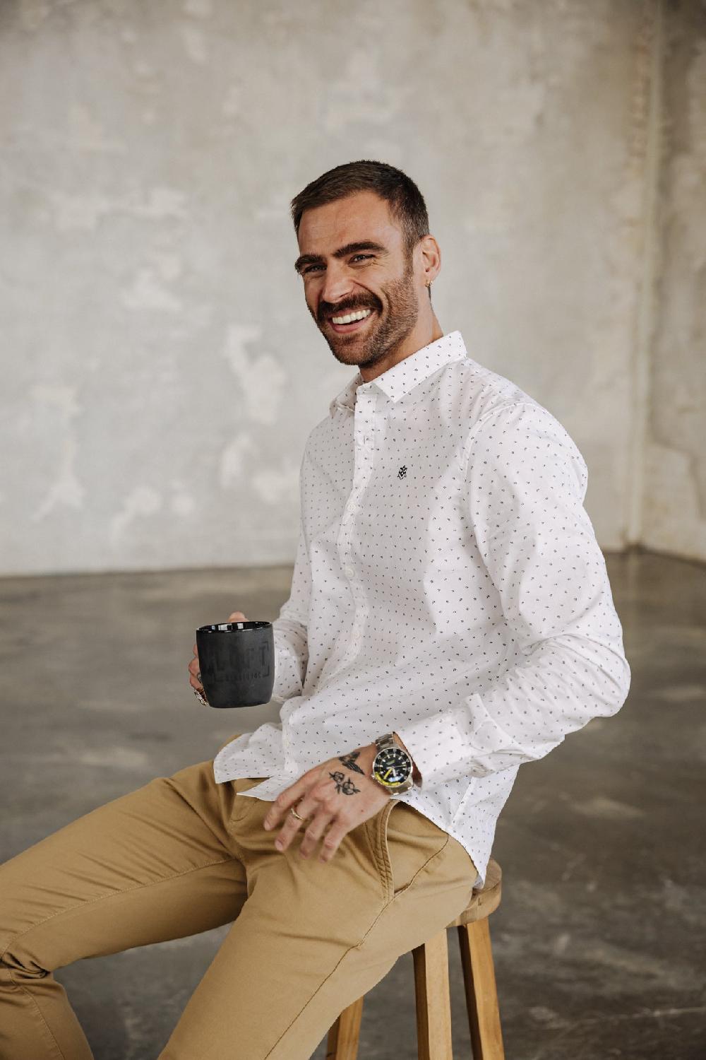Freeman T. Porter Yoris Pequenio Chemise Ajustée Homme Off White