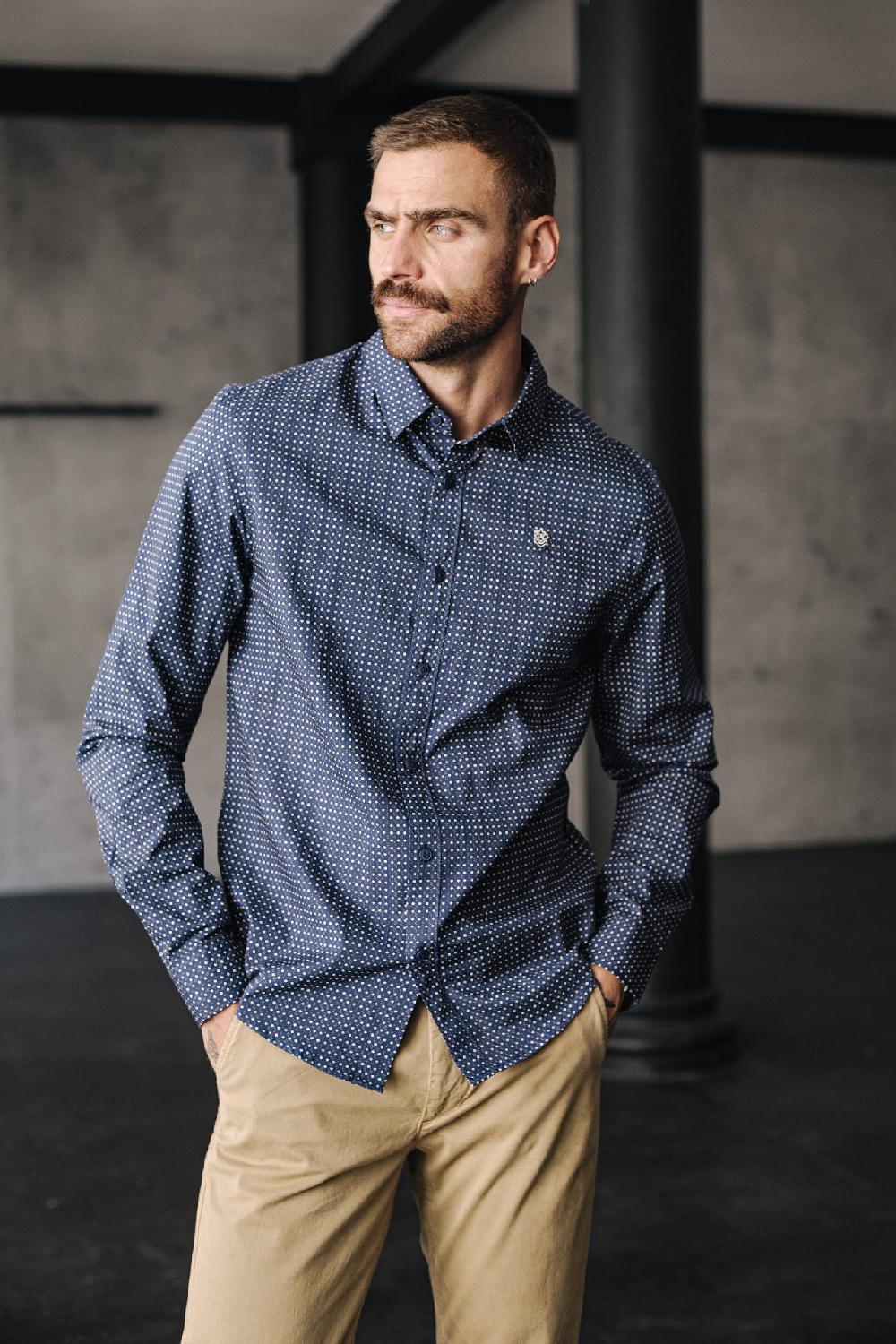 freeman t. porter Yoris Puntini Chemise ajustée Homme peacoat