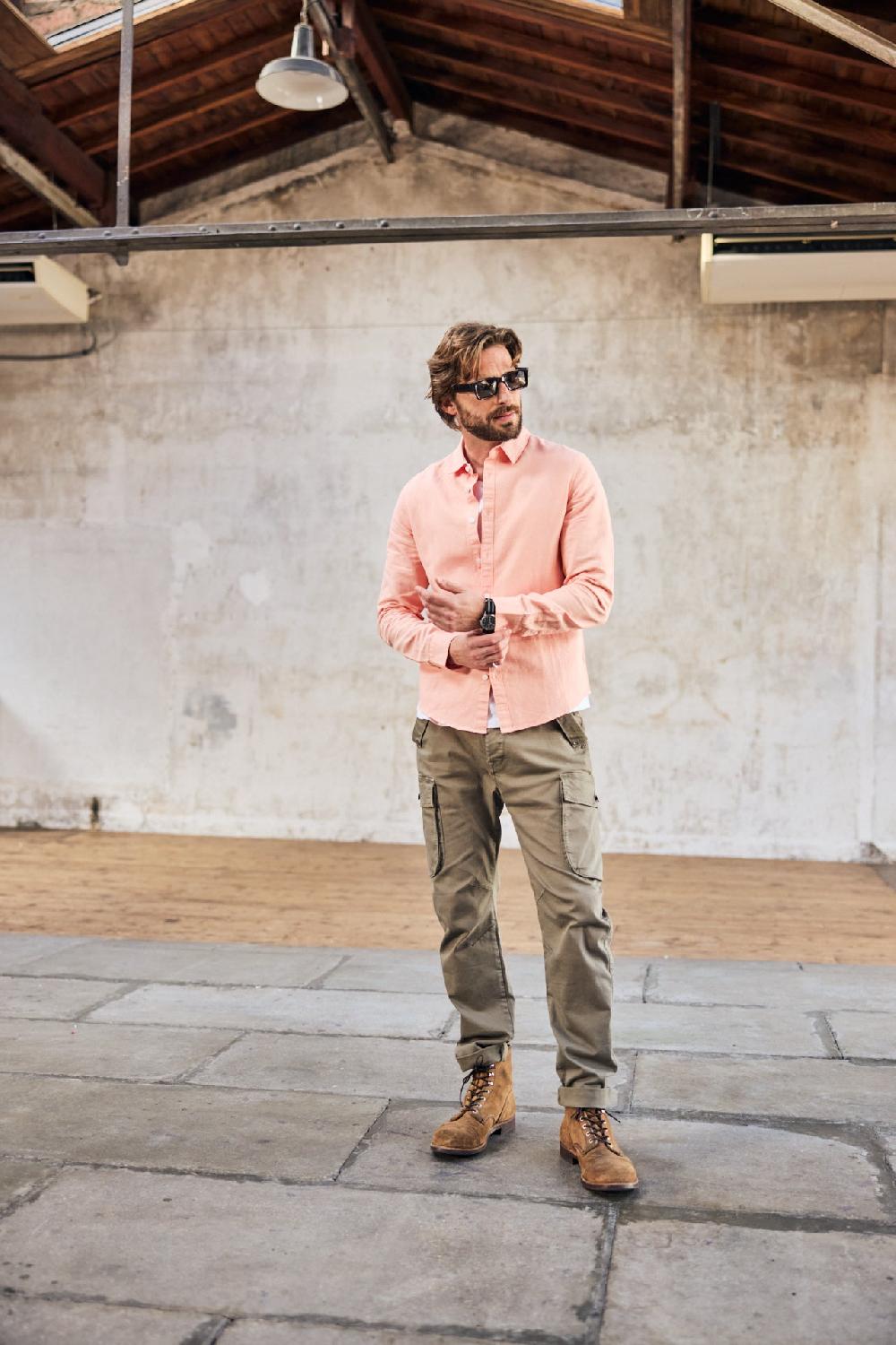 Freeman T. Porter Yoris Swindown Chemise Ajustée Homme Dusty Pink