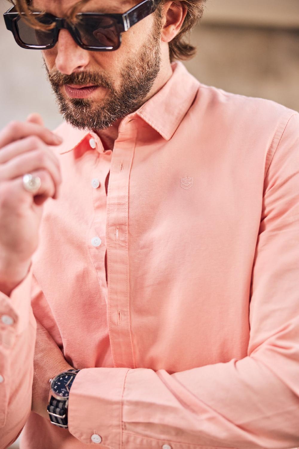 Freeman T. Porter Yoris Swindown Chemise Ajustée Homme Dusty Pink
