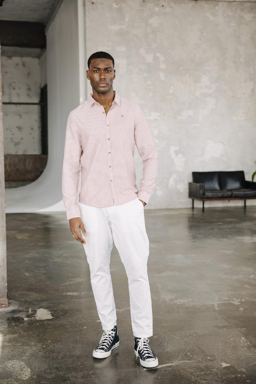 Freeman T. Porter Yoris Tokka Chemise Ajustée Homme Dusty Rose