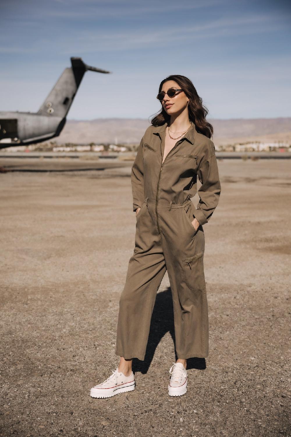 Freeman T. Porter Zya Jazz Combinaison Workwear Femme Deep Lichen Green