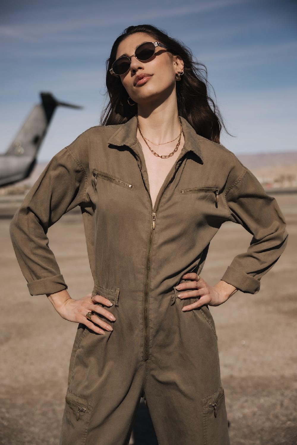 Freeman T. Porter Zya Jazz Combinaison Workwear Femme Deep Lichen Green