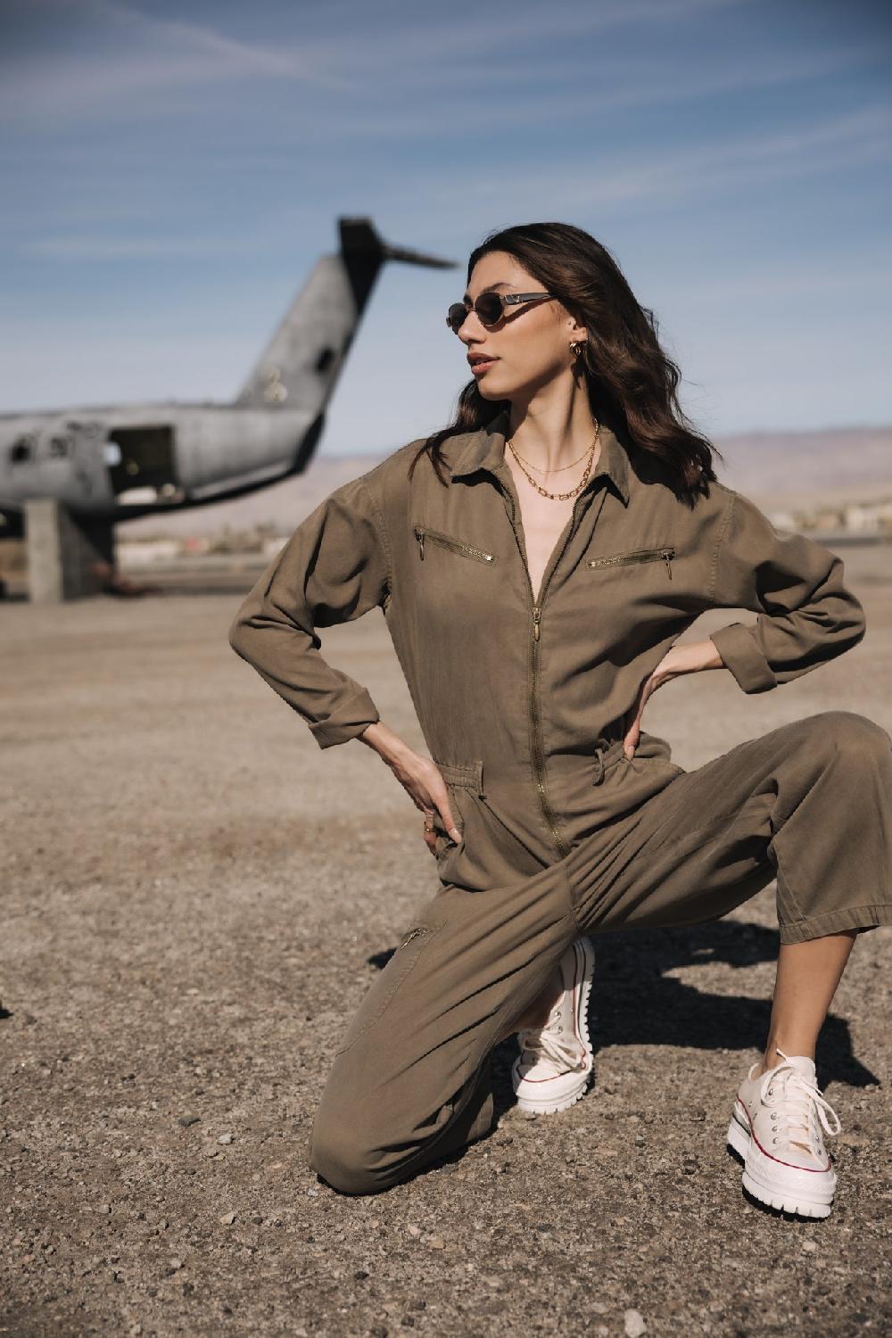 freeman t. porter Zya Jazz Combinaison workwear Femme deep lichen green