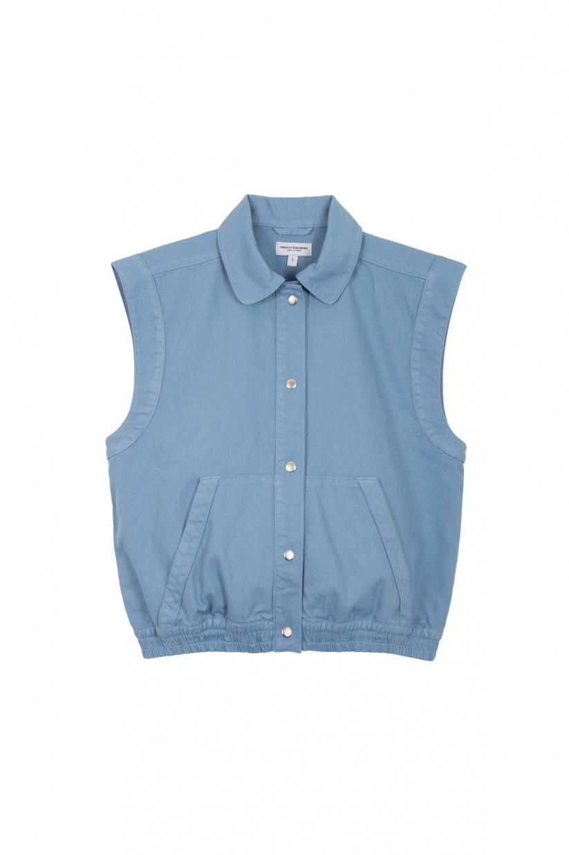 French Disorder Gilet BONY Twill Faded Denim