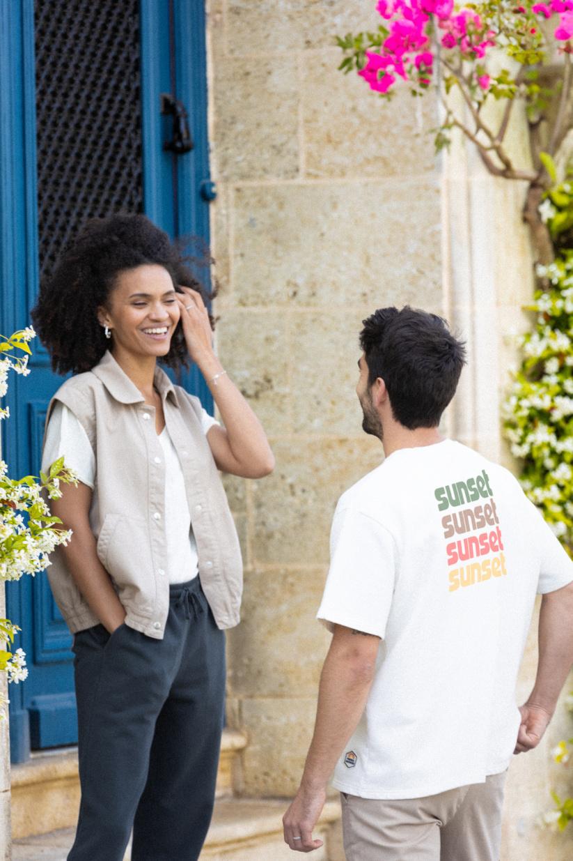 french disorder Gilet BONY Twill Faded Denim