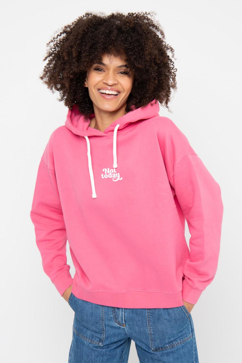 french disorder Hoodie Joy NOT TODAY Magenta