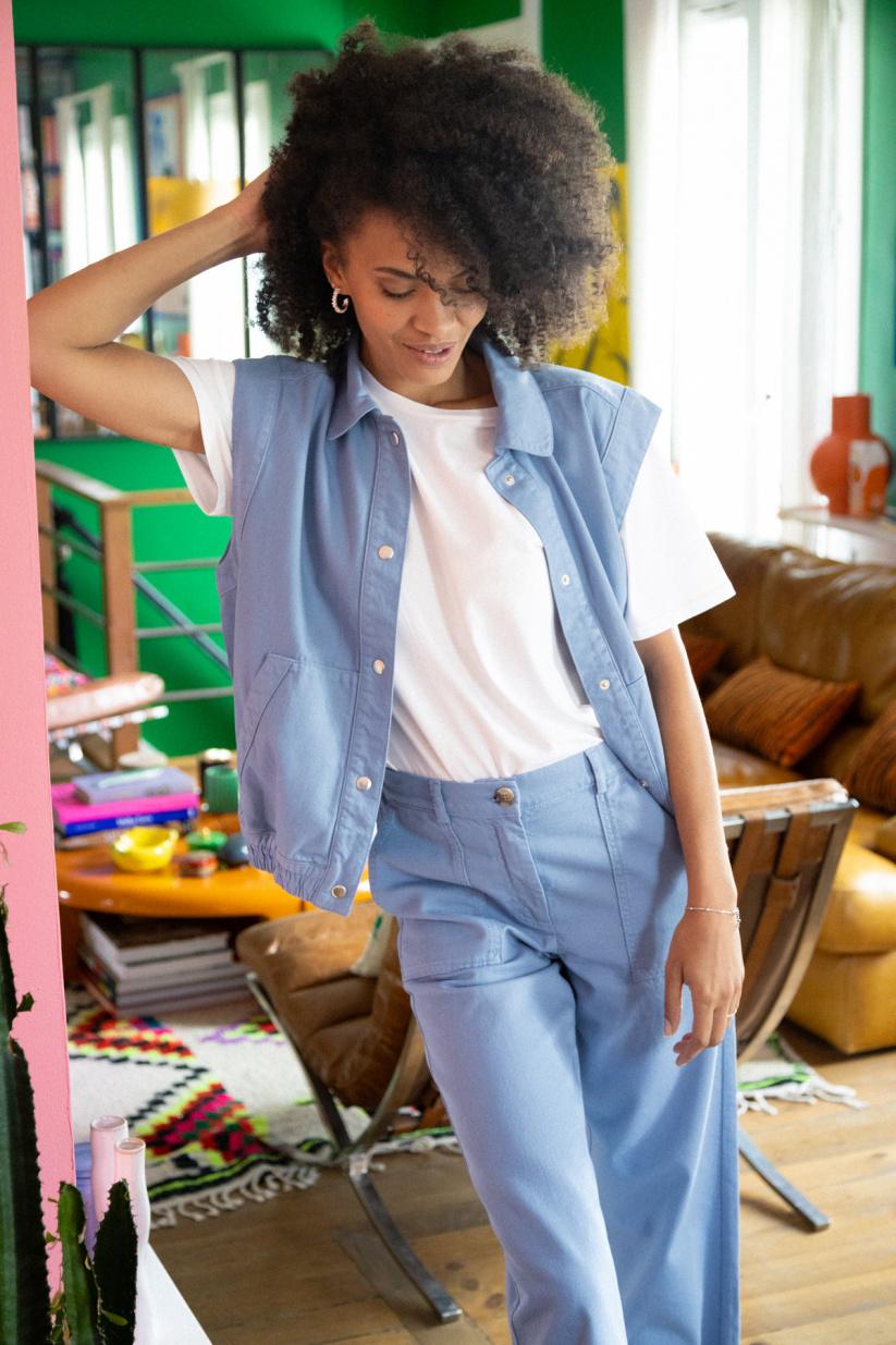 French Disorder Pantalon GIULIA Twill Faded Denim