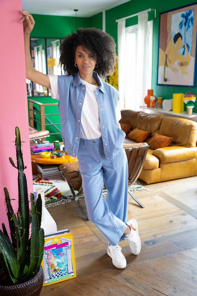 french disorder Pantalon GIULIA Twill Faded Denim