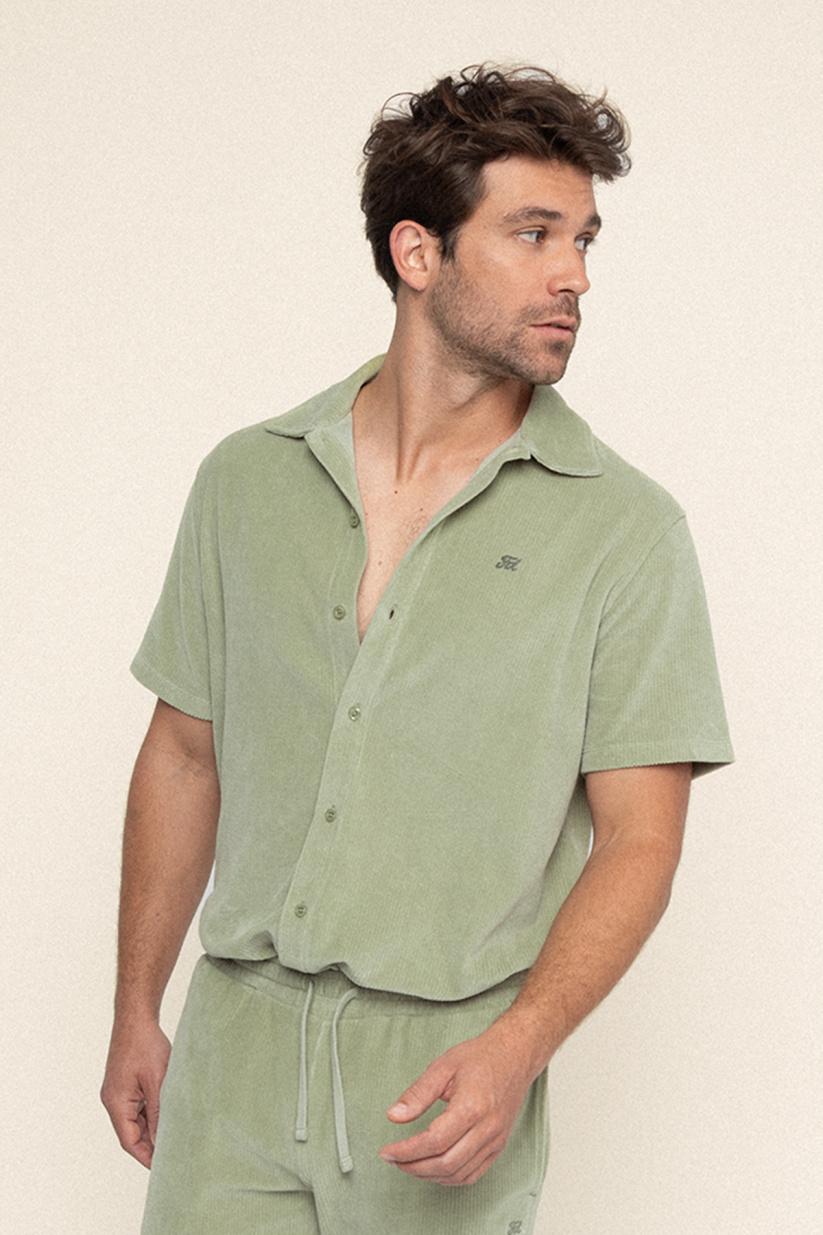 french disorder Surchemise KEANU Côtelé Sauge