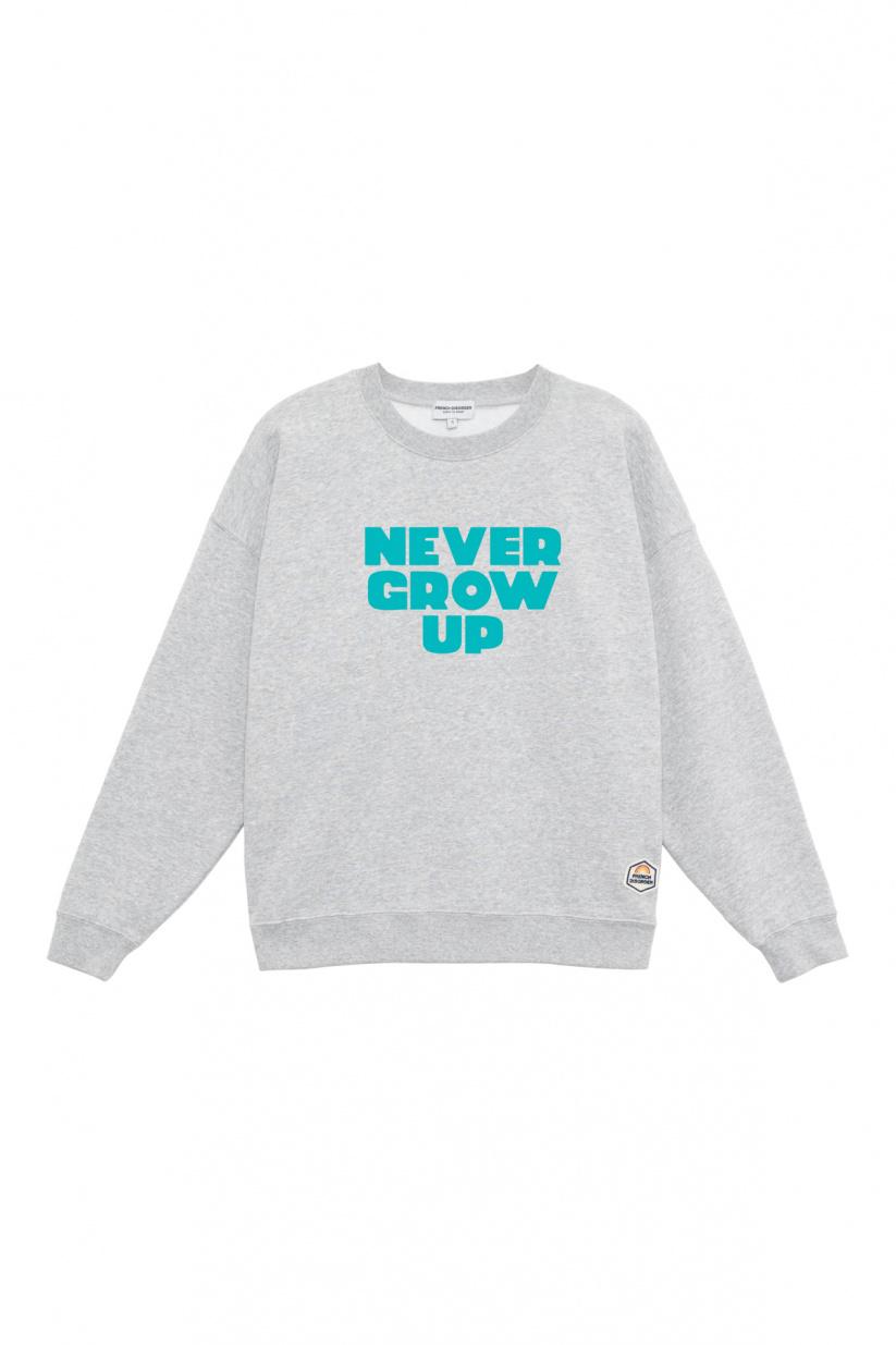 French Disorder Sweat Max NEVER GROW UP Gris Chiné