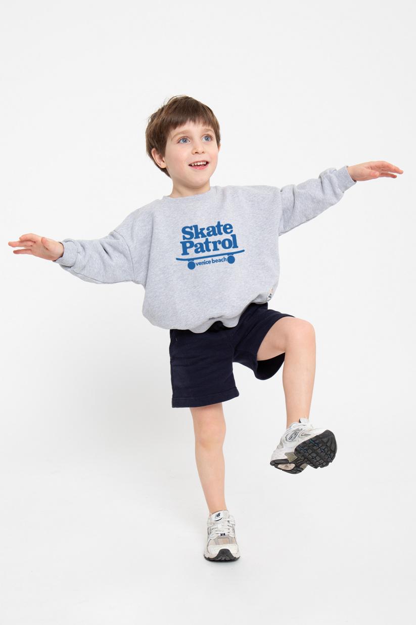 french disorder Sweat Max SKATE PATROL Gris Chiné