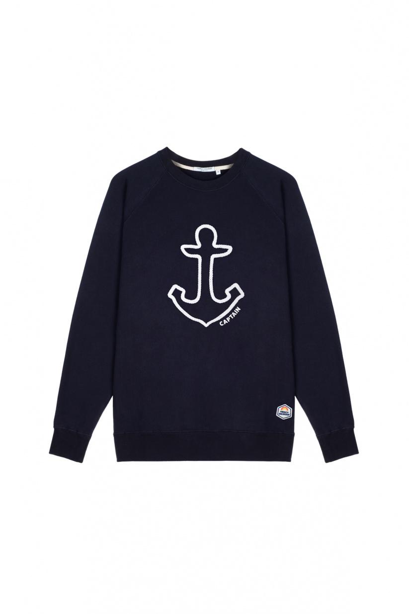 french disorder Sweatricotin Clyde CAPTAIN Navy
