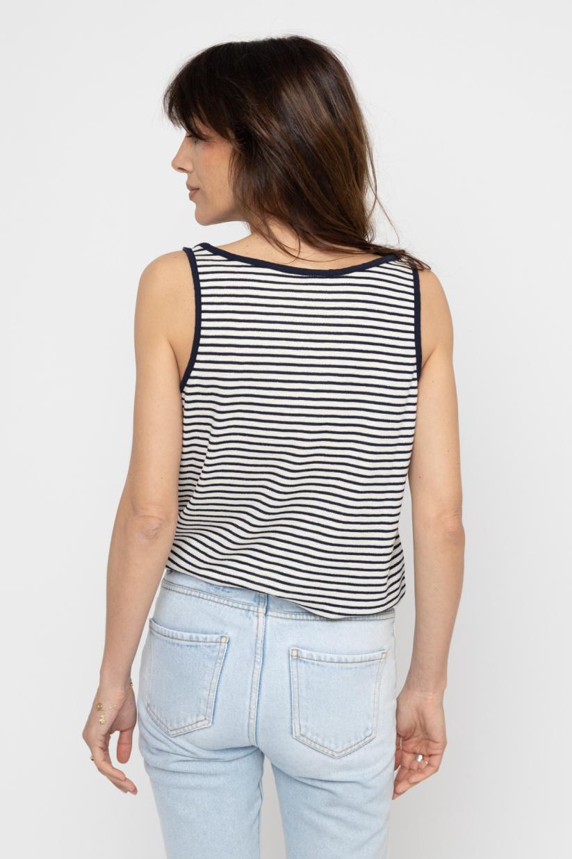 French Disorder Top Carrie Marinière Navy