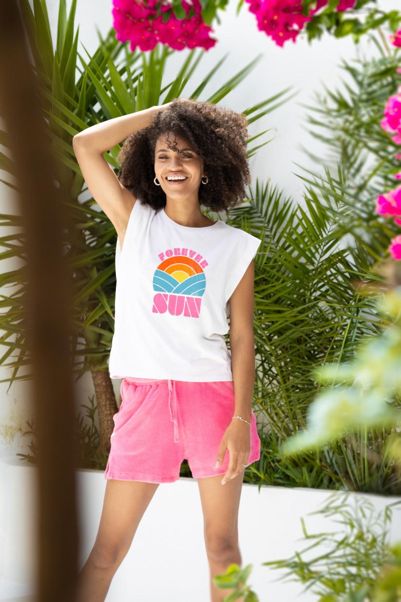 French Disorder Top Poppy FOREVER SUN Blanc