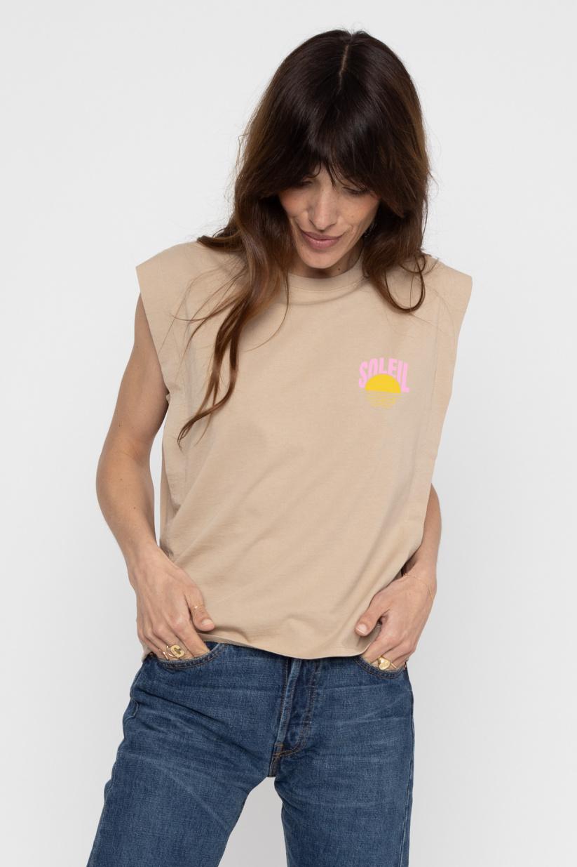 French Disorder Top Poppy SOLEIL DORE Taupe