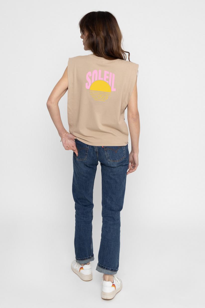 French Disorder Top Poppy SOLEIL DORE Taupe