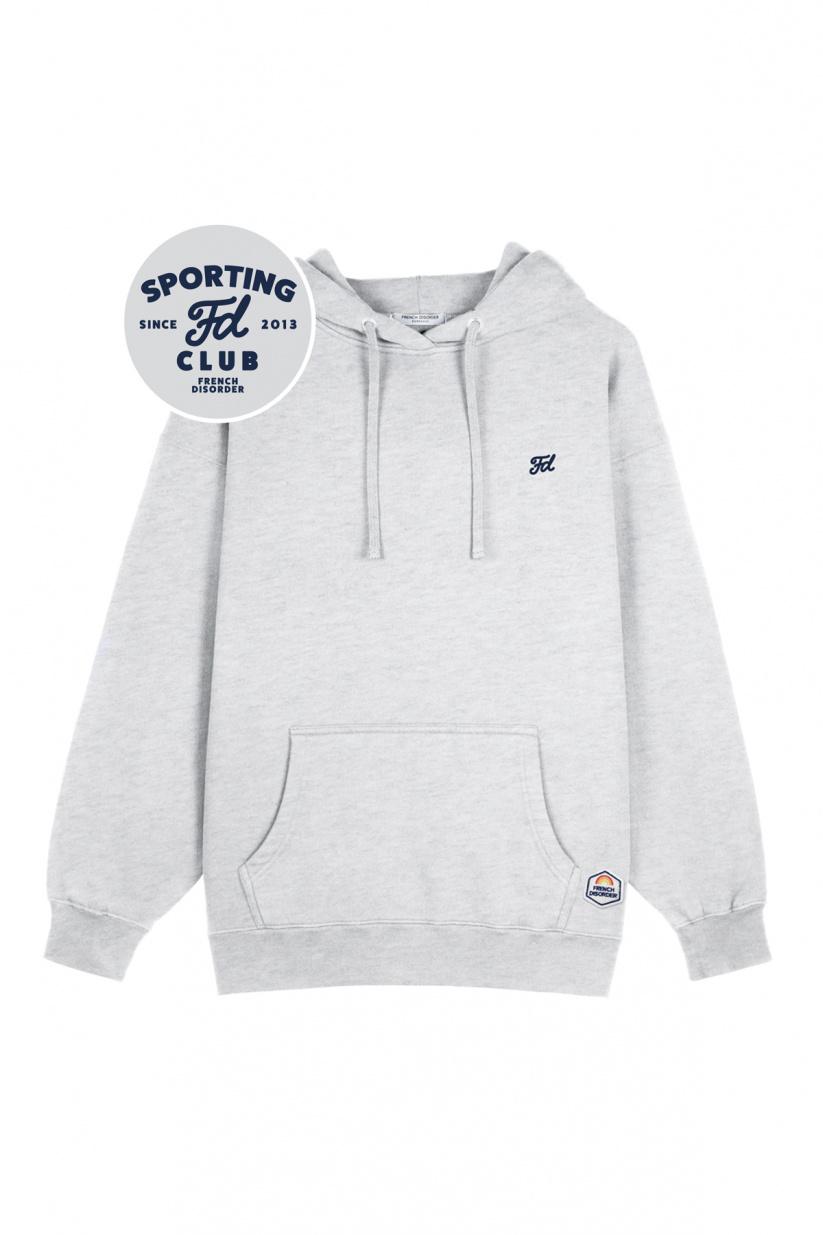 French Disorder Hoodie Kenny SPORTING CLUB Gris Chiné