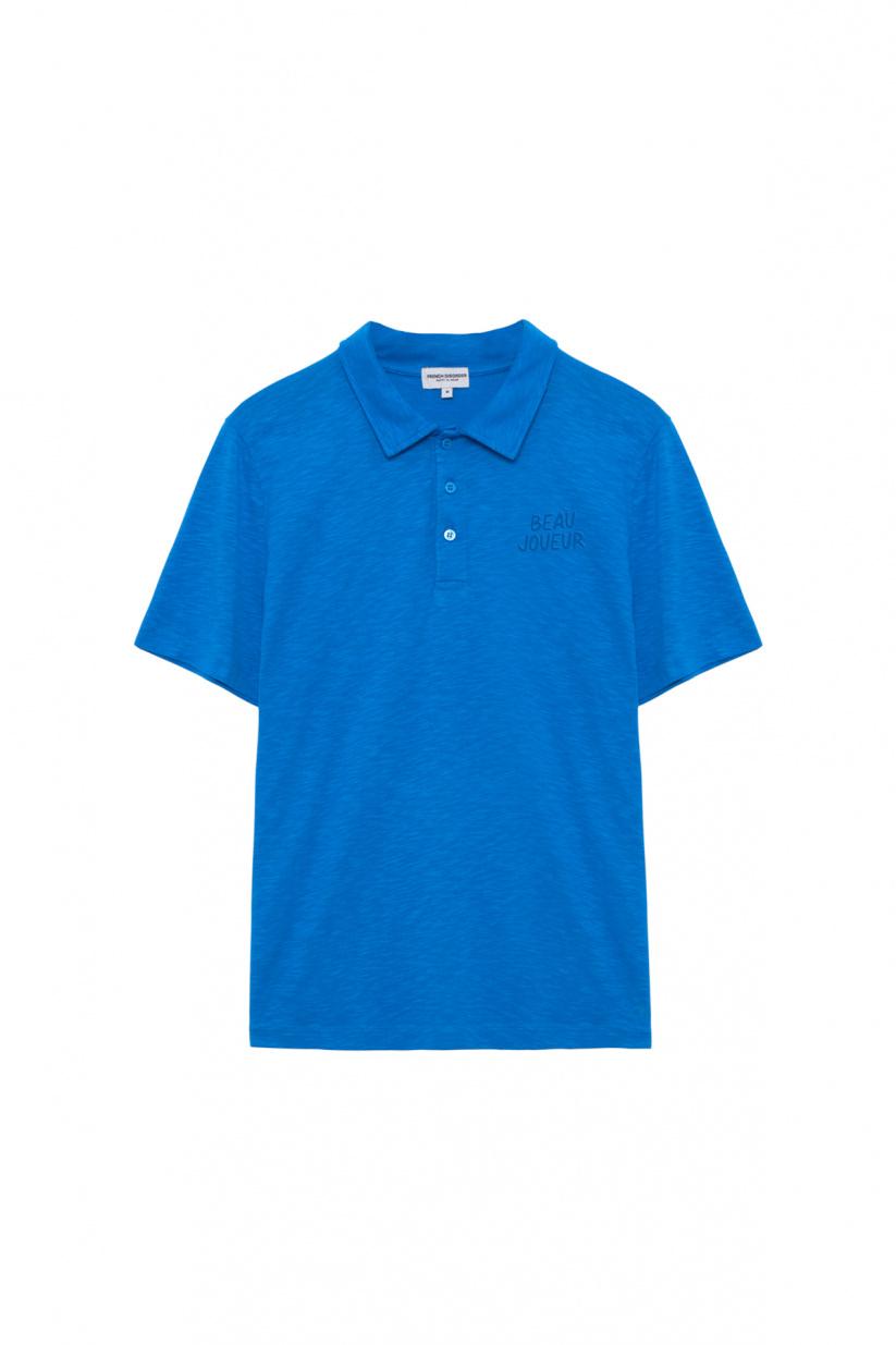 French Disorder Polo Dustin BEAU JOUEUR Ton Sur Ton Bleu Impérial