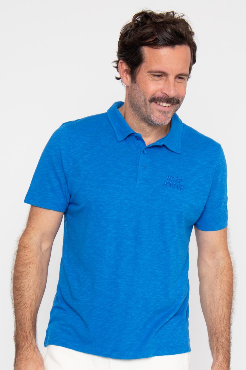 french disorder Polo Dustin BEAU JOUEUR ton sur ton Bleu Impérial