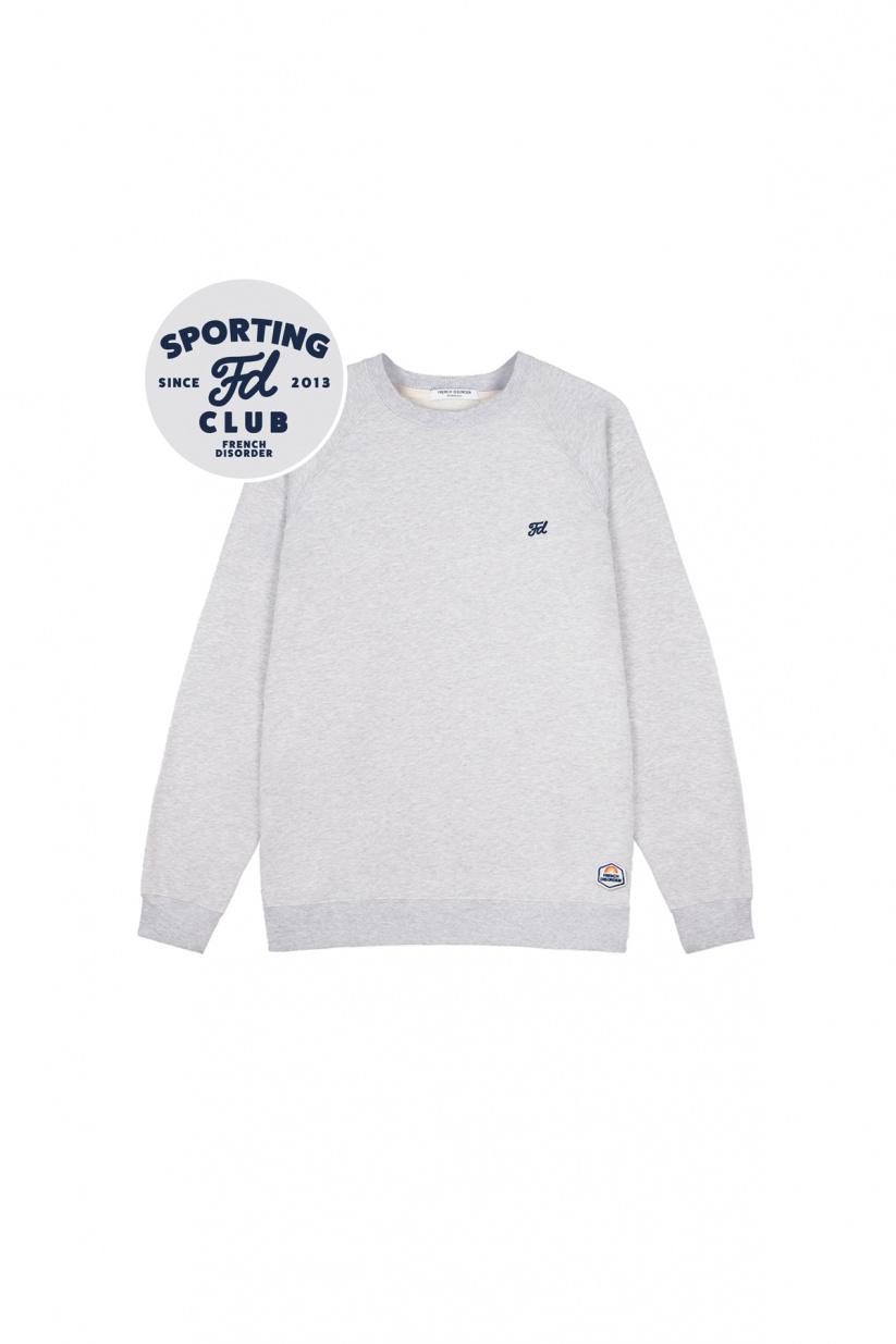 French Disorder Sweat Clyde SPORTING CLUB Gris Chiné