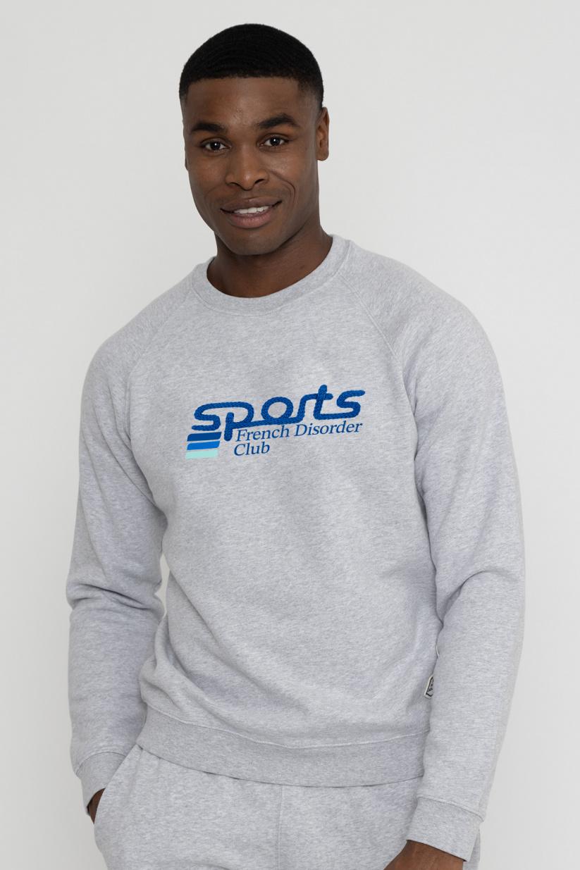french disorder Sweatricotin Clyde SPORTS Gris Chiné