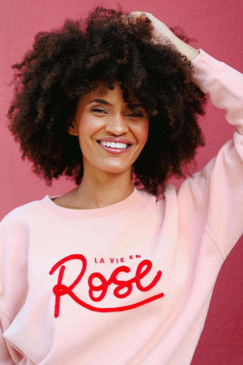 French Disorder Sweatricotin Rosie LA VIE EN ROSE Crème