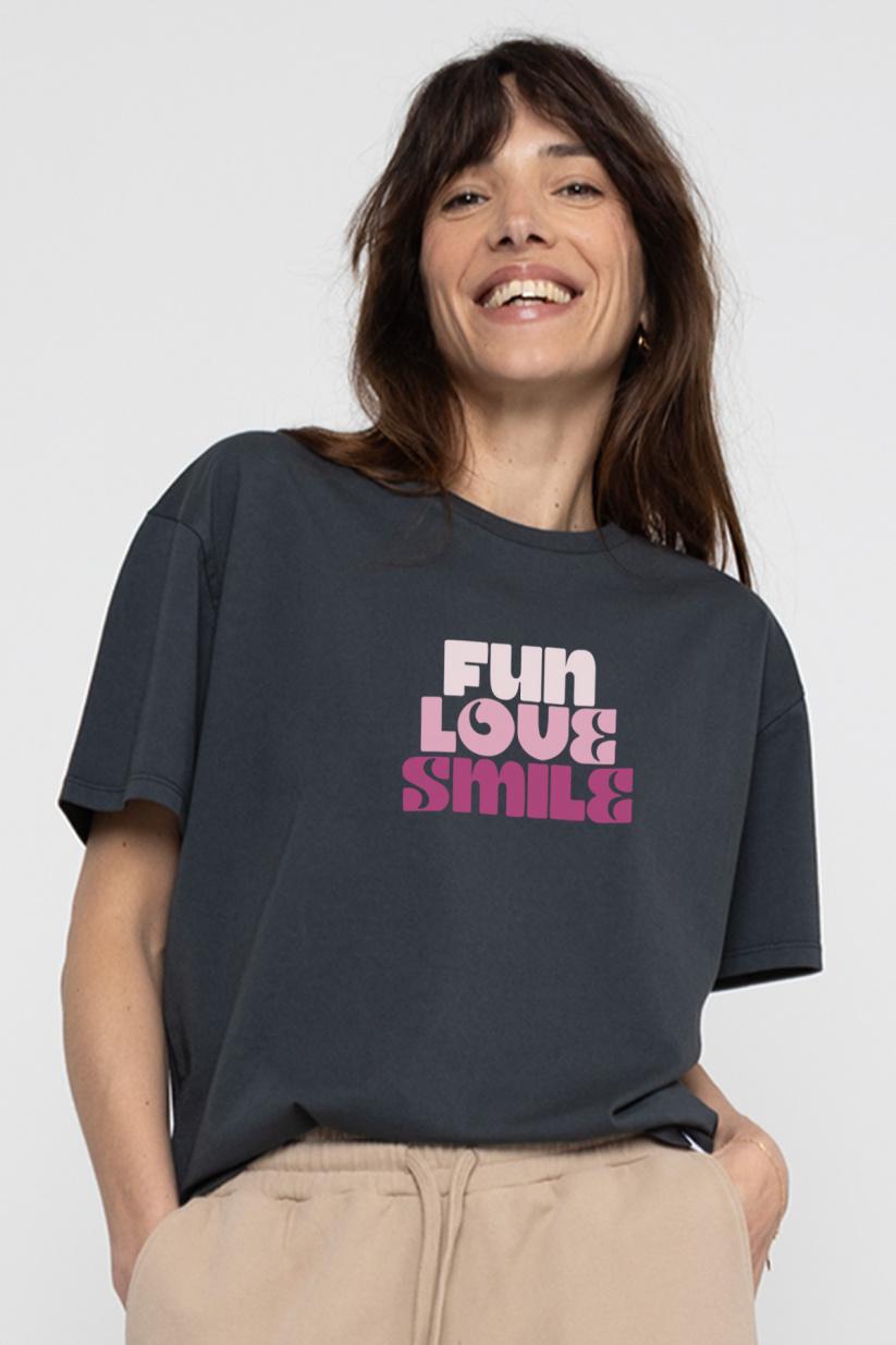 french disorder T-shirt Mika FUN LOVE SMILE Anthracite