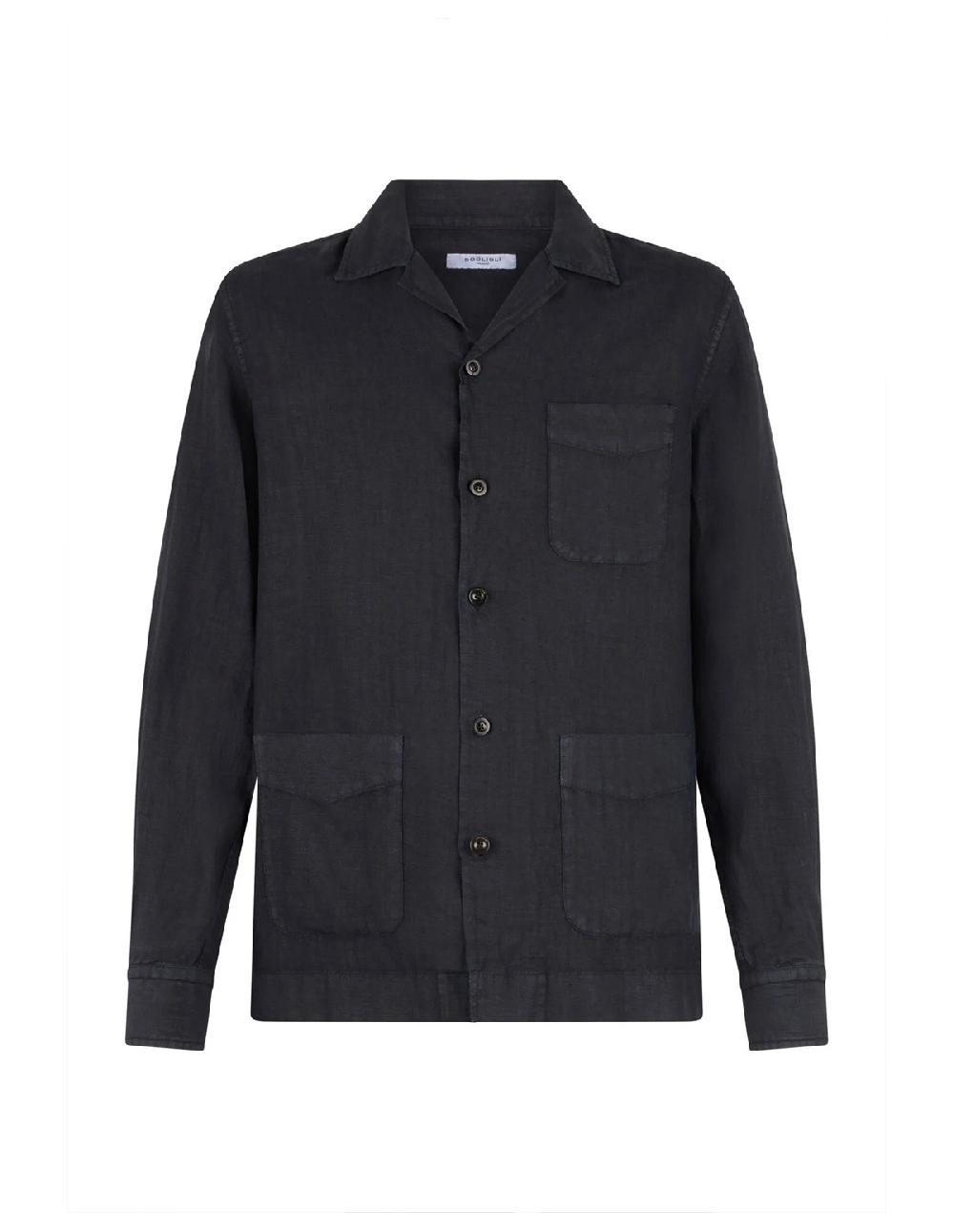 French Trotters Boglioli Linen Overshirt