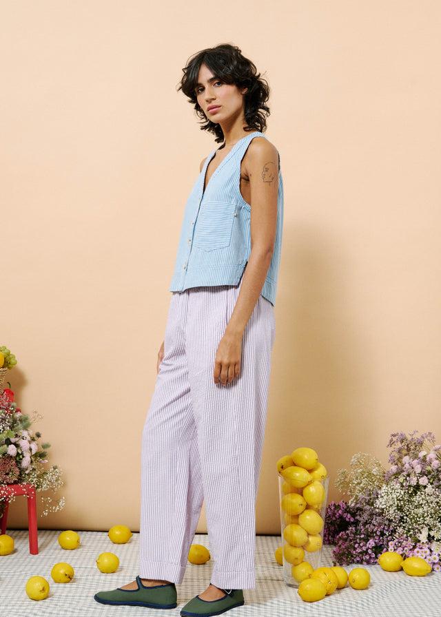 Frnch Gilet COLZA Bleu Clair