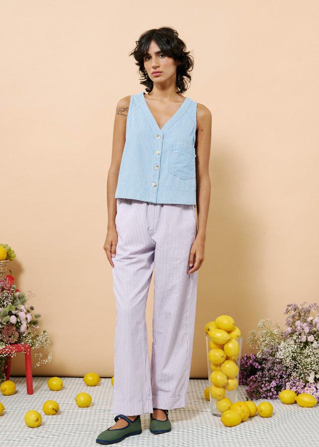 Frnch Gilet COLZA Bleu Clair