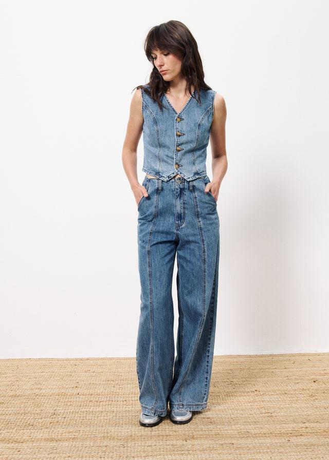 Frnch Gilet Costume CARIMA Bleu Jean