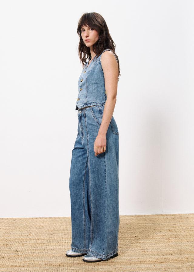 Frnch Gilet Costume CARIMA Bleu Jean