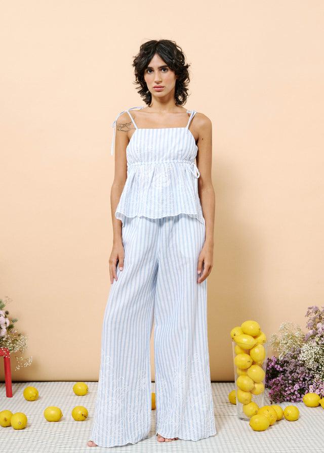 frnch Pantalon CAMOMILLE Bleu clair