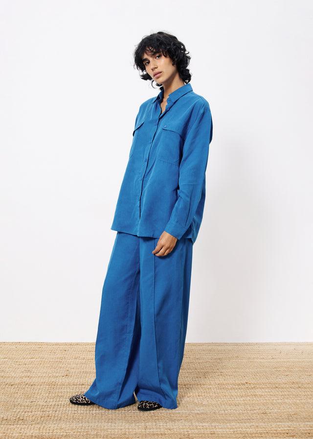 Frnch Pantalon PALMINA Bleu Electrique