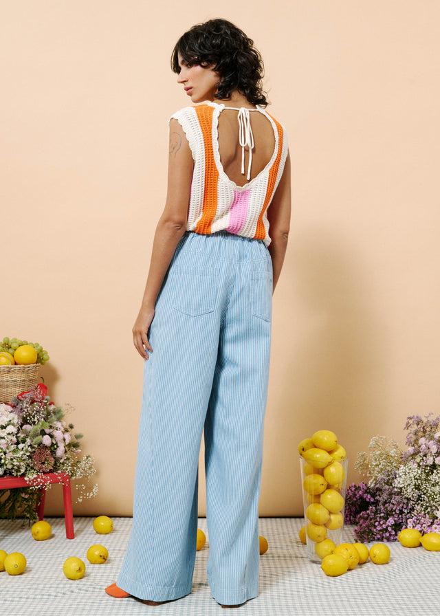 Frnch Pantalon PENSEE Bleu Clair