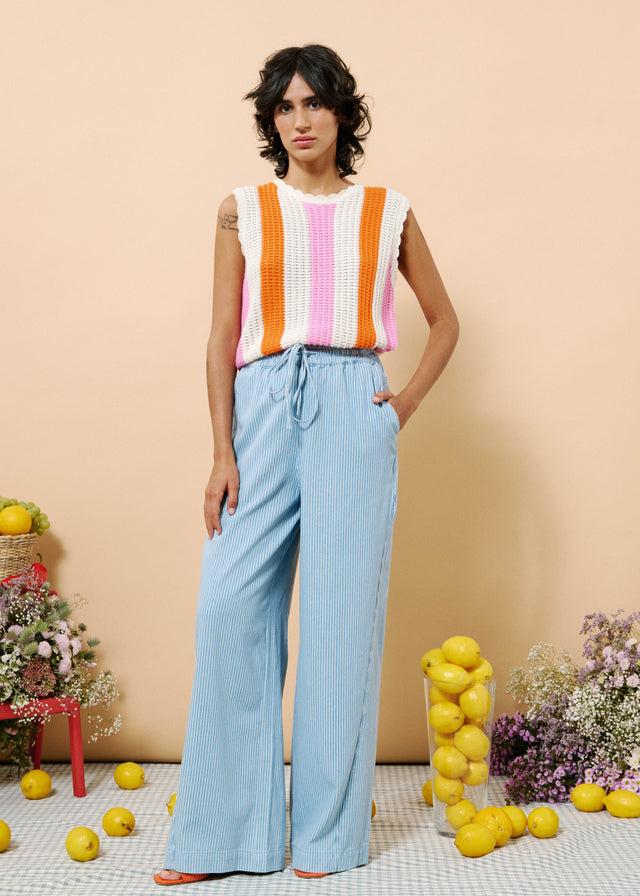 frnch Pantalon PENSEE Bleu clair