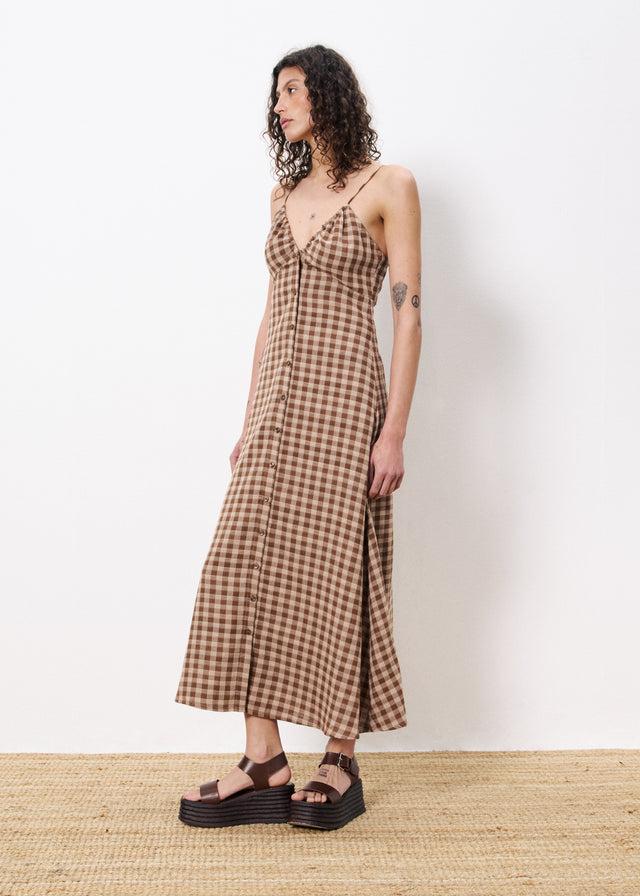 Frnch Robe CASIMIRA Marron Glace