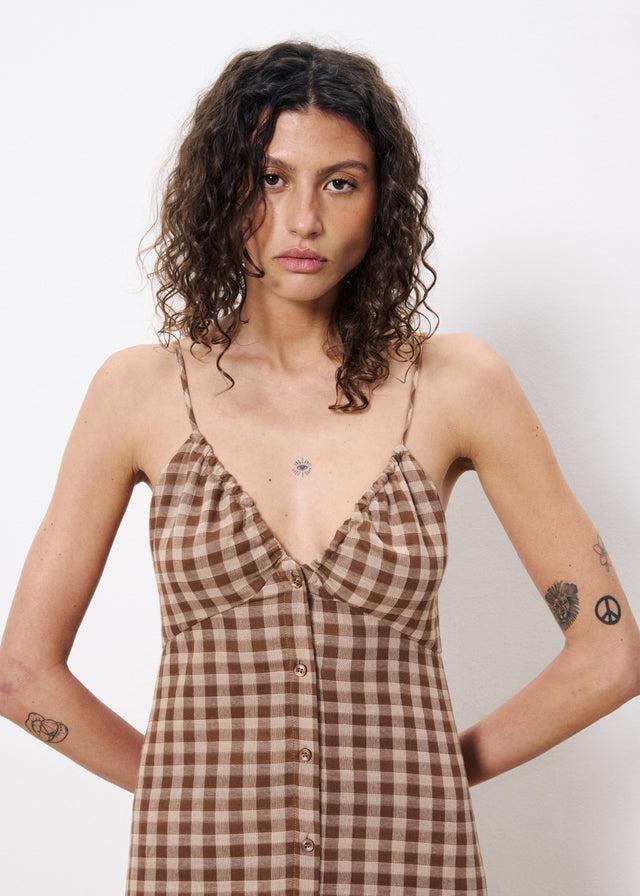 Frnch Robe CASIMIRA Marron Glace