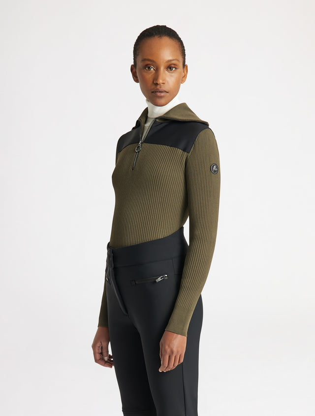 Fusalp PULL LOUANA Moss Green/noir