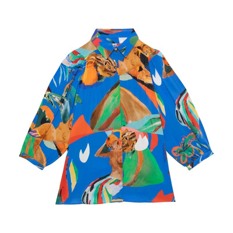 G.kero Blouse Dancing Blue